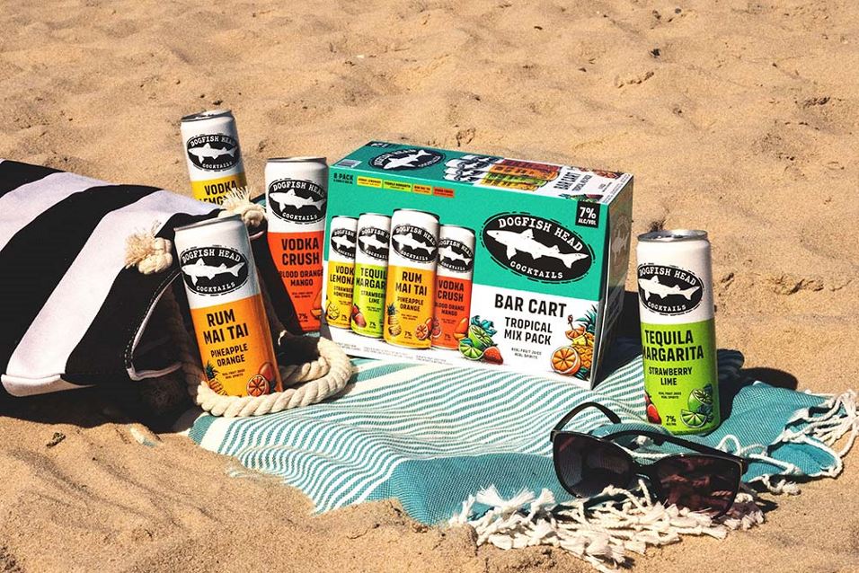 The Dogfish Head Bar Cart Tropical Mix Pack will include an assortment of four recipes