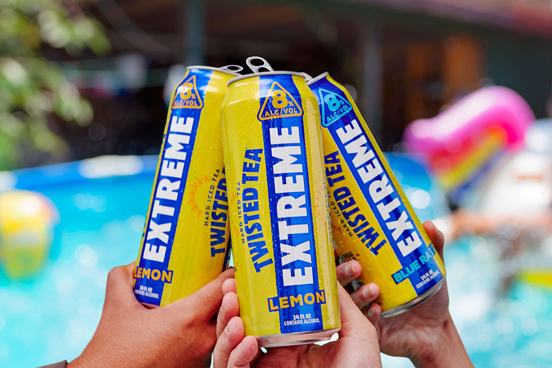 Twisted Tea Extreme by a Pool