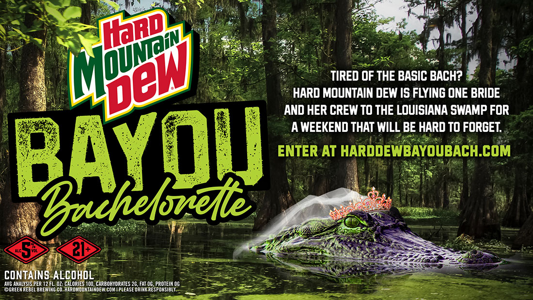 Hard Mountain Dew Rewrites the Basic Bachelorette Playbook by Hosting the Most Unexpected Trip for One Bride and Her Crew in the Louisiana Bayou
